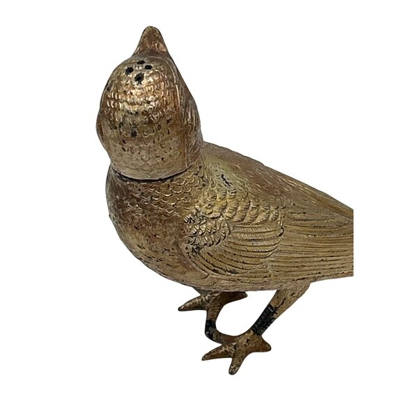 Salt & Pepper Shakers Pheasant Brass Bird MCM Figurine Vintage Heavy - Picture 10 of 15